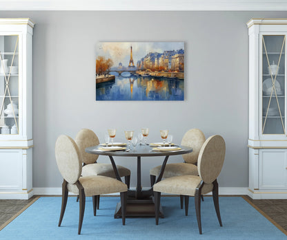 Toile Tour Eiffel sur les rives de la Seine
