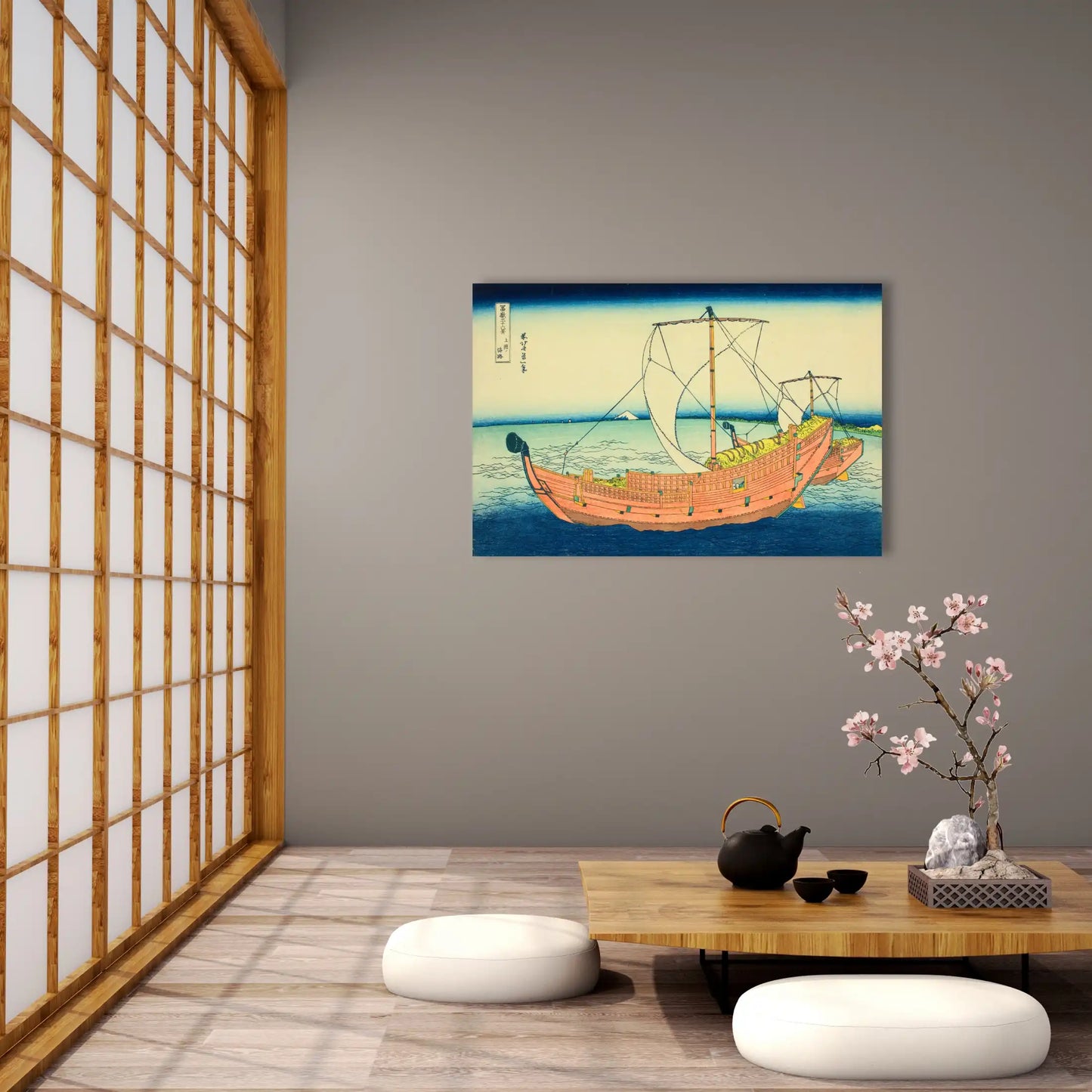 Tableau Hokusai - Voie maritime au large de la province de Kazusa