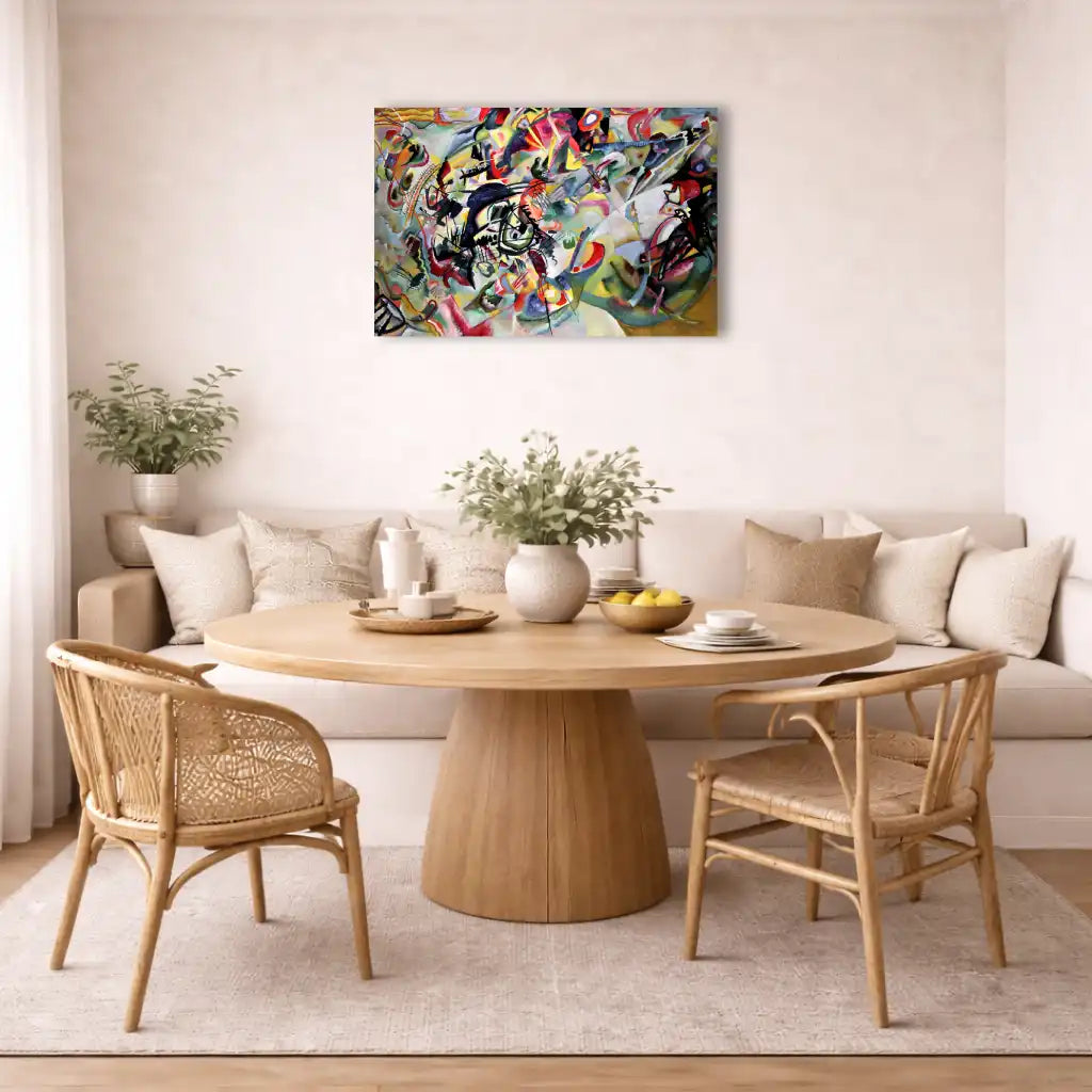 wassily kandinsky composition 7 toile zoom détail texture couleurs vives abstrait jaillissements rouges formes