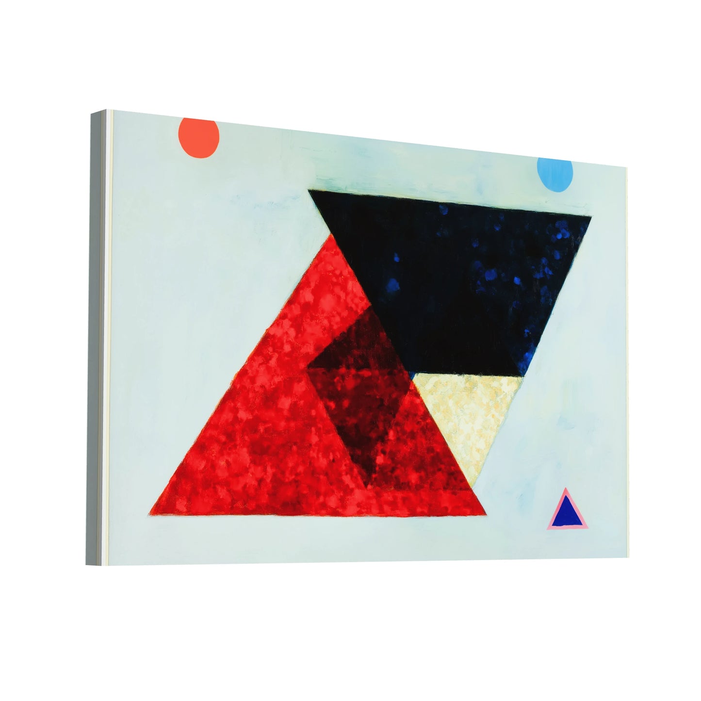 Product Hero 3D WebP Abstraction Scandinave Triangulaire – prisme carmin et nuit cobalt - Art Virtuoso