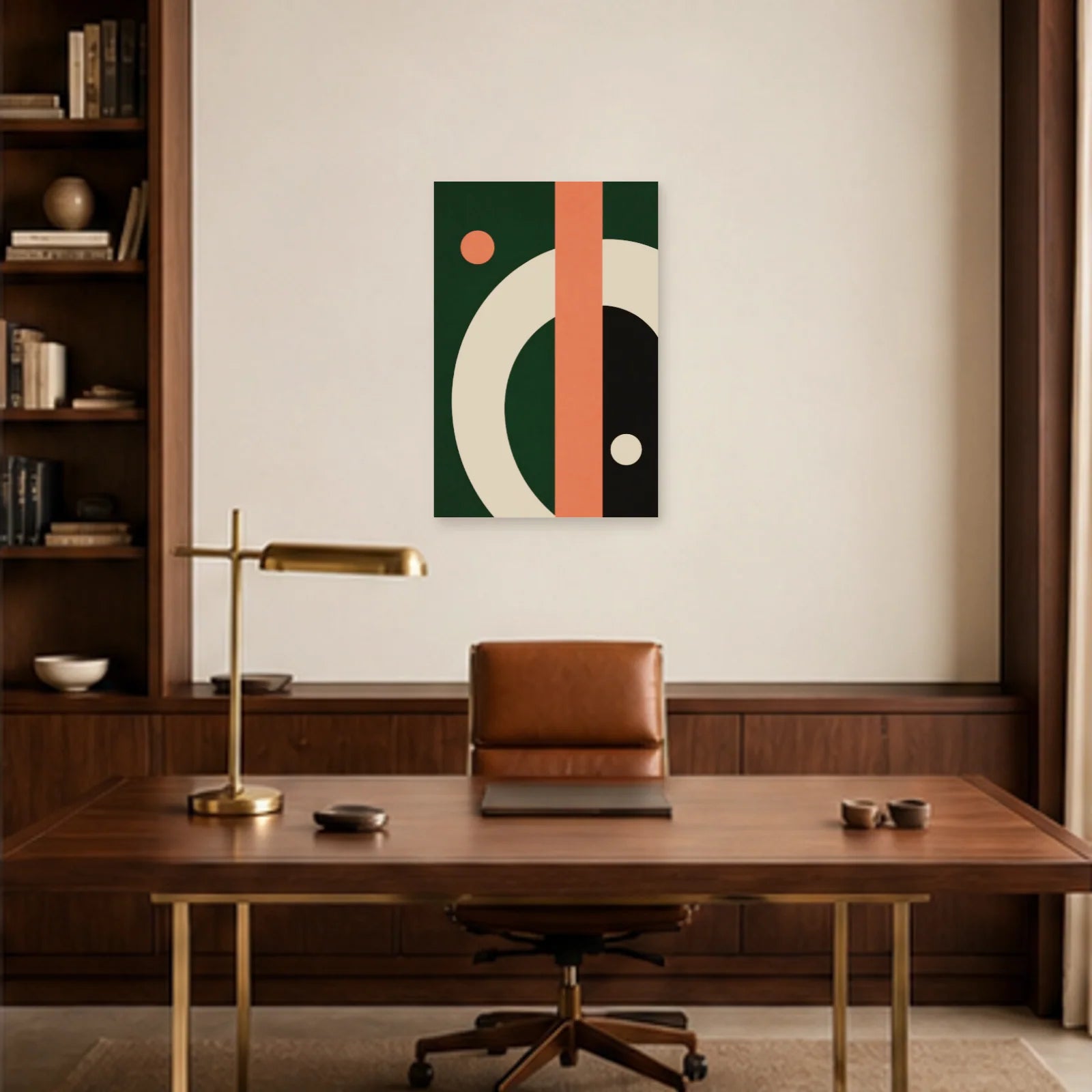 Affiche abstraite - Arc et barre dans un bureau - Art Virtuoso