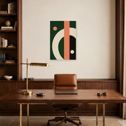 Affiche abstraite - Arc et barre dans un bureau - Art Virtuoso