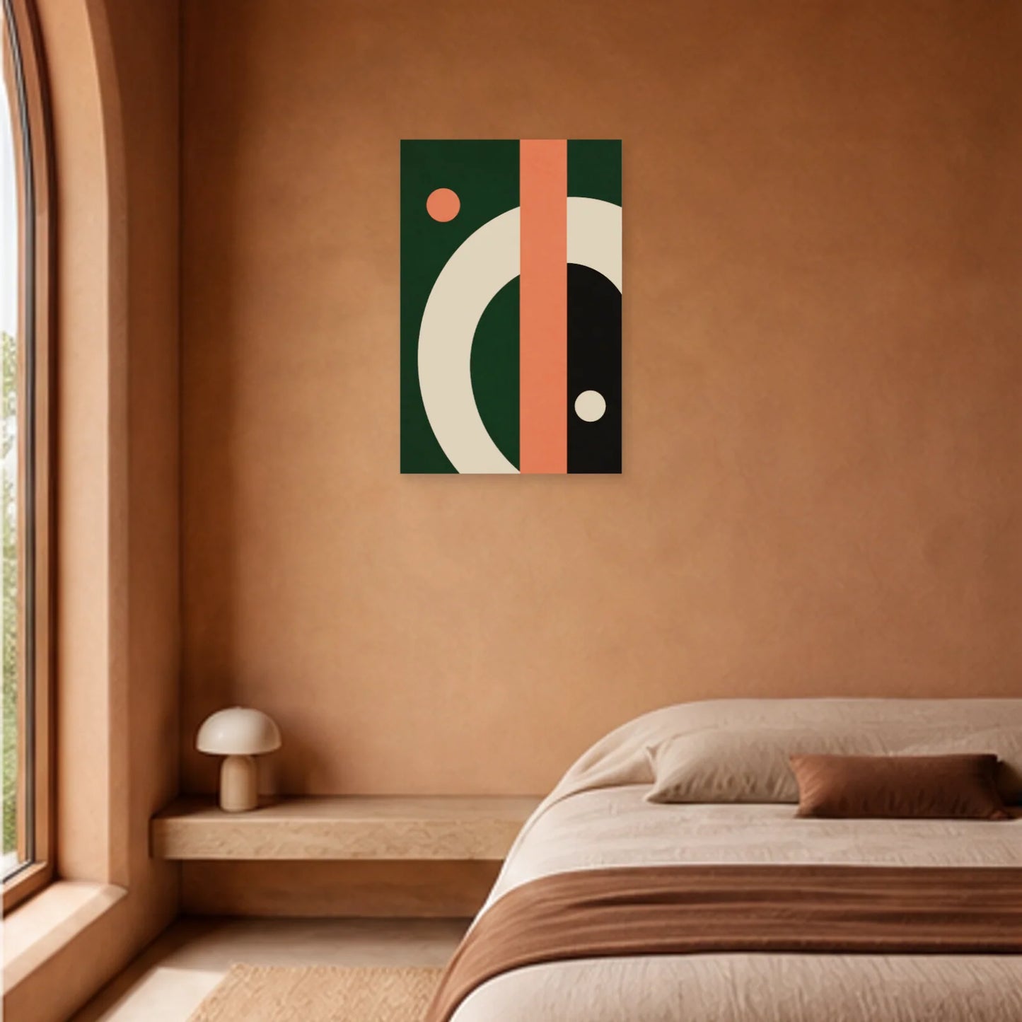 Affiche abstraite - Arc et barre dans une chambre - Art Virtuoso