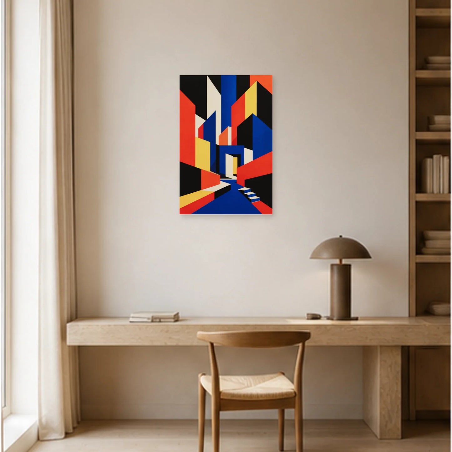 Affiche abstraite - Architecture chromatique dans un bureau - Art Virtuoso