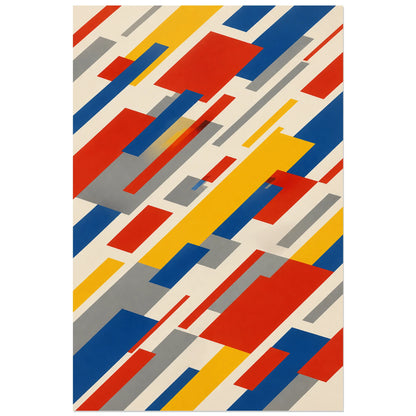 Affiche abstraite - Blocs en mouvement, abstraction geometrique dynamique verticale, format 60 × 90 cm