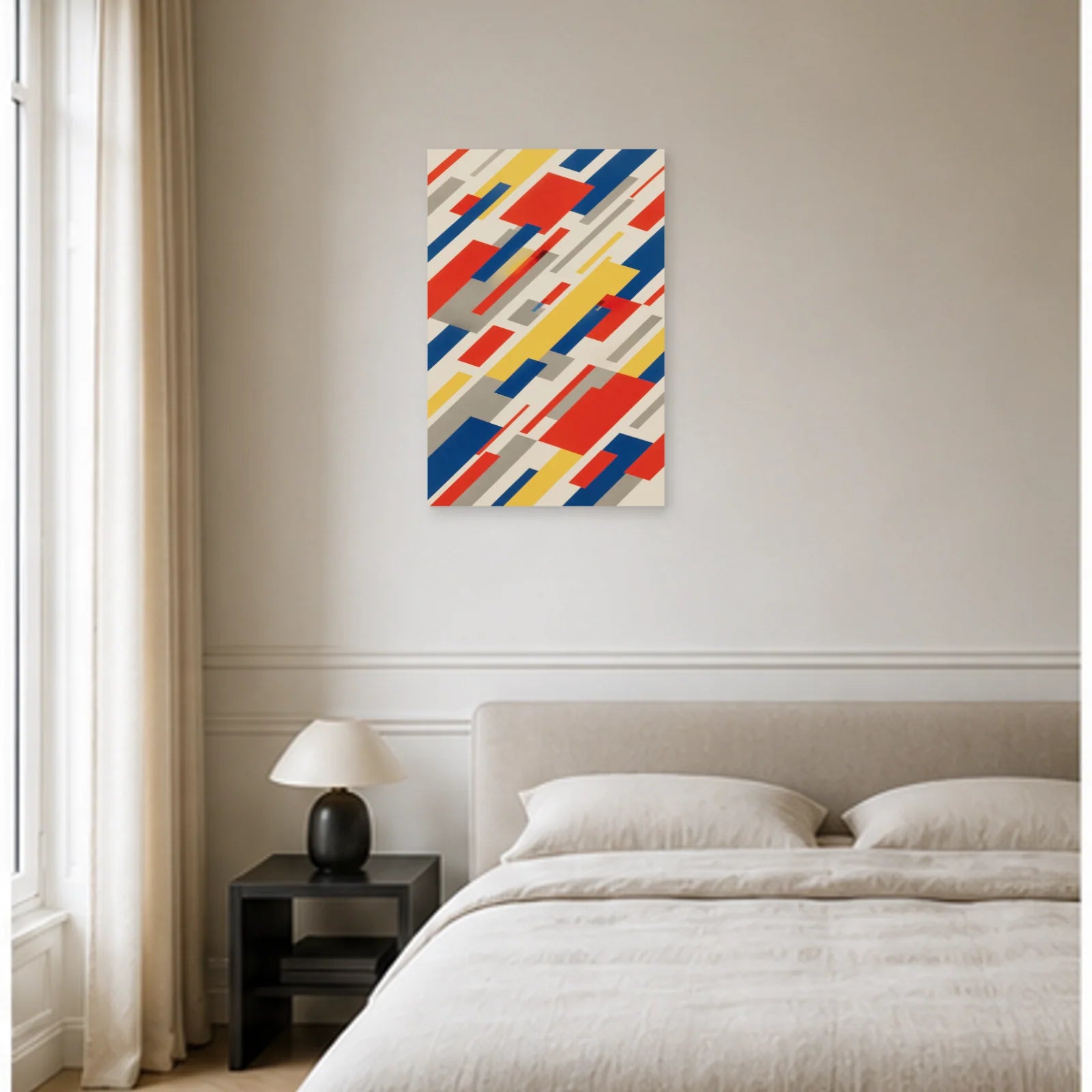 Affiche abstraite - Blocs en mouvement dans une chambre - Art Virtuoso