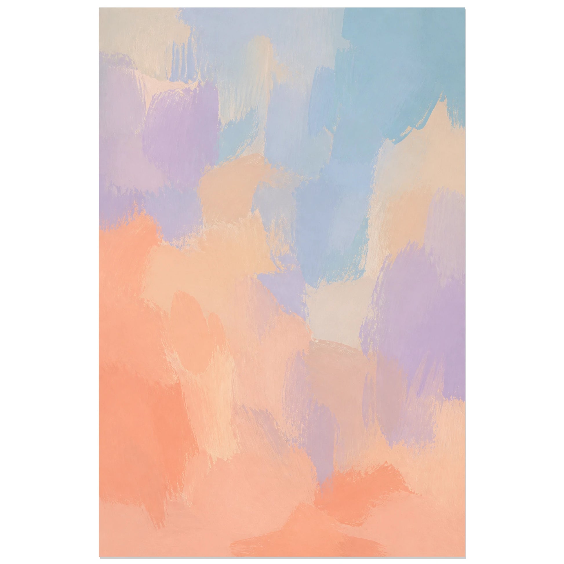 Affiche abstraite - Brume pastel, abstraction pastel en gouache mate verticale, format 30 × 45 cm
