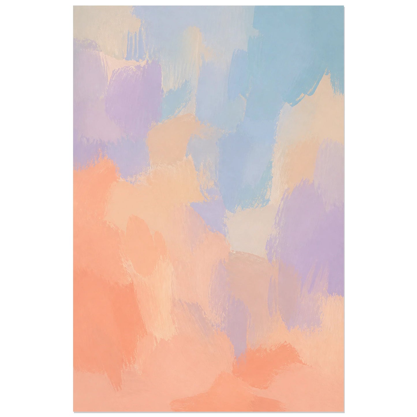 Affiche abstraite - Brume pastel, abstraction pastel en gouache mate verticale, format 60 × 90 cm