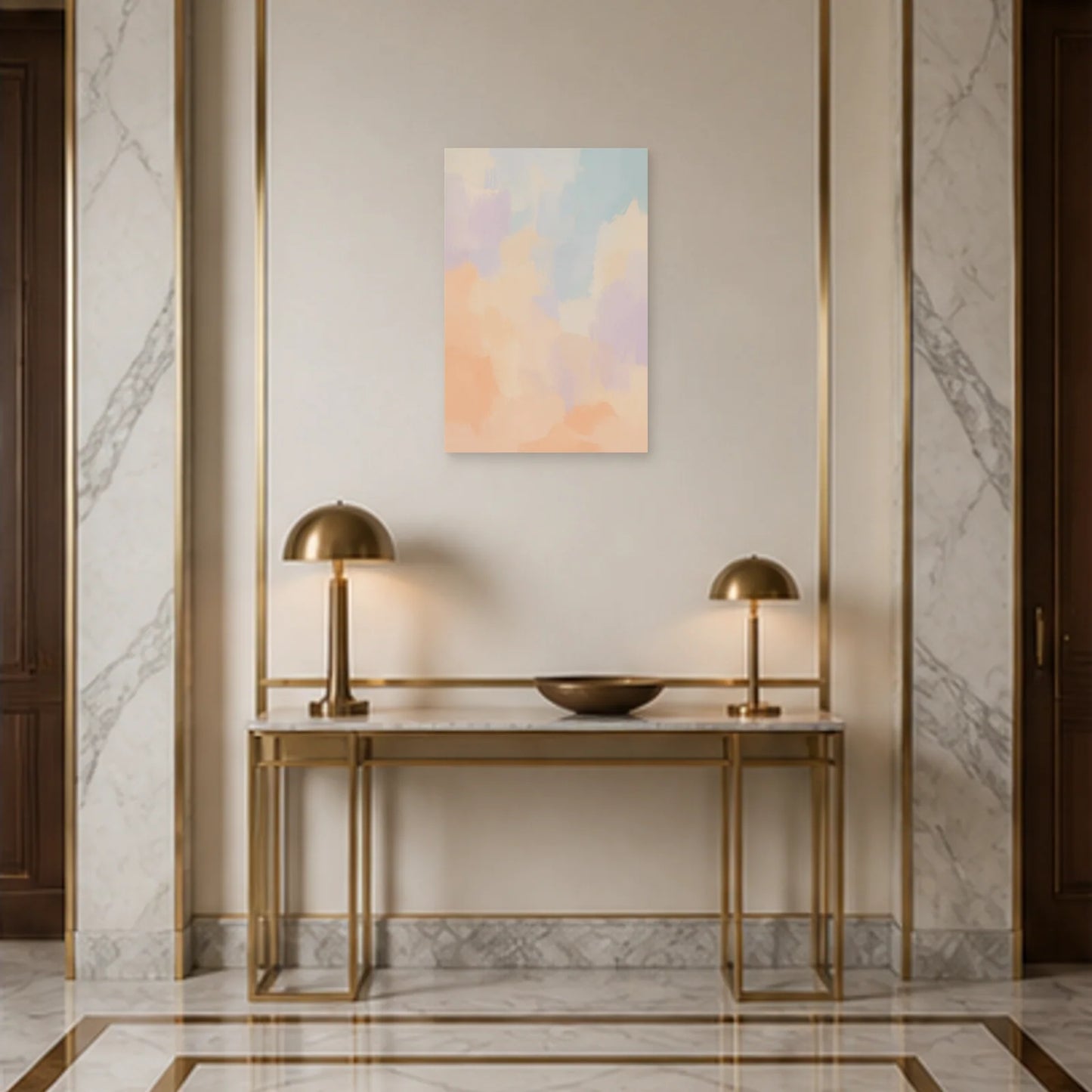 Affiche abstraite - Brume pastel dans une entrée ou un couloir - Art Virtuoso