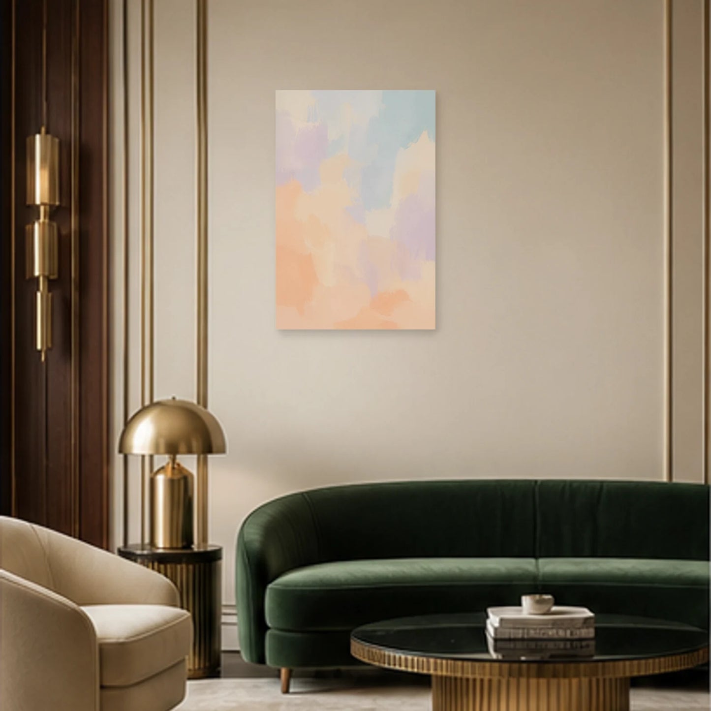 Affiche abstraite - Brume pastel dans un salon - Art Virtuoso