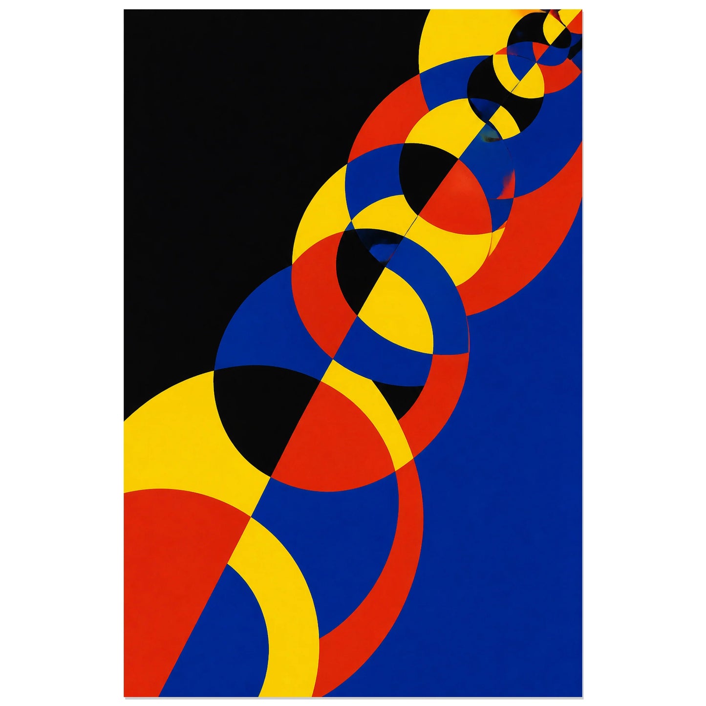Affiche abstraite - Cadence circulaire, abstraction circulaire rythmique verticale, format 60 × 90 cm
