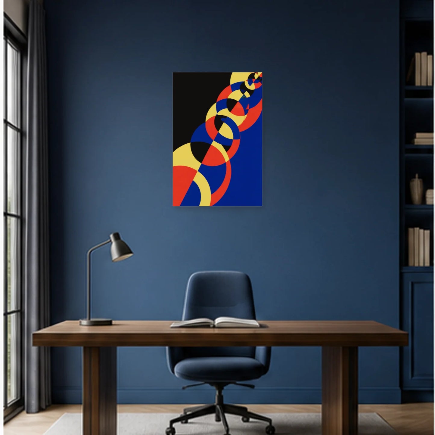 Affiche abstraite - Cadence circulaire dans un bureau - Art Virtuoso