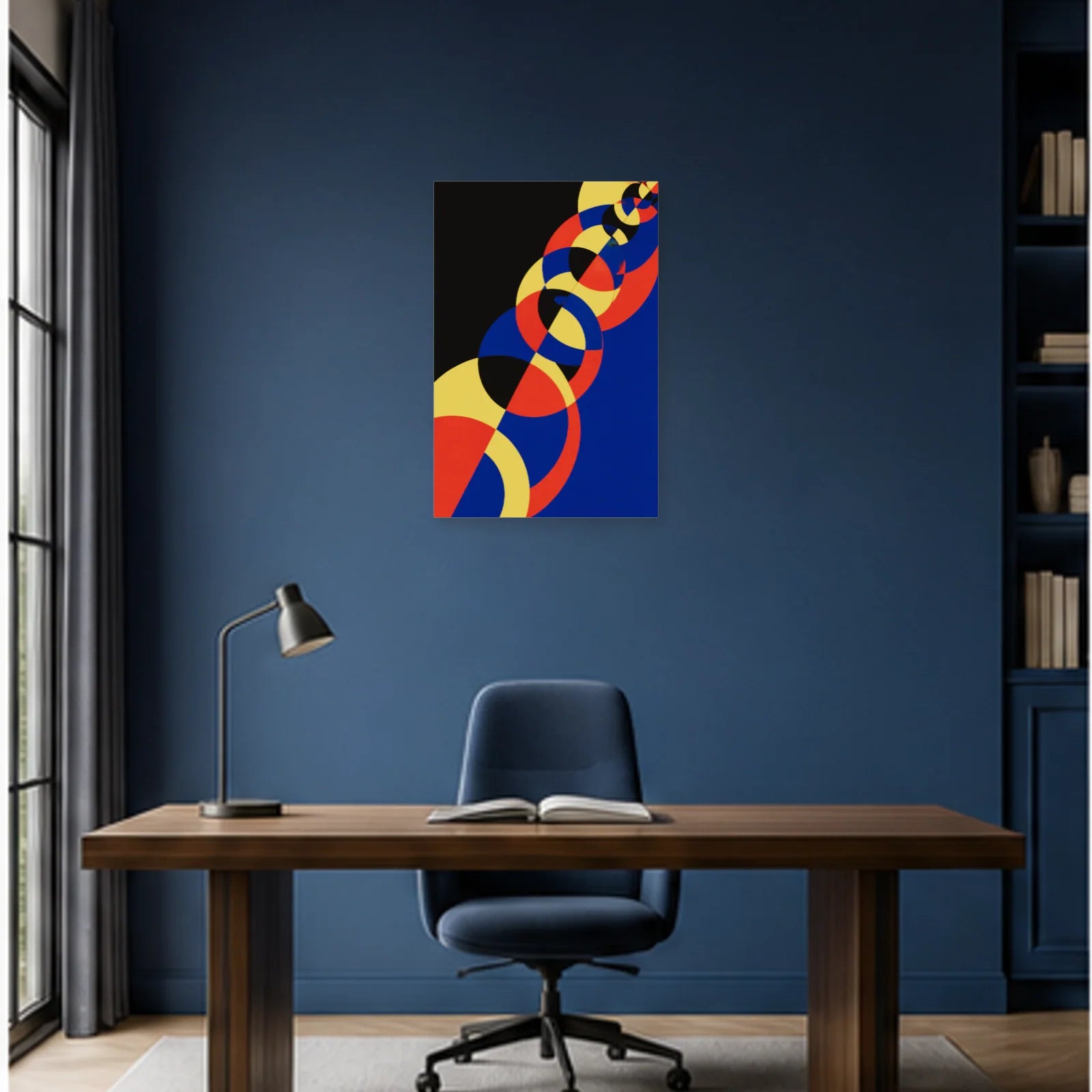 Affiche abstraite - Cadence circulaire dans un bureau - Art Virtuoso