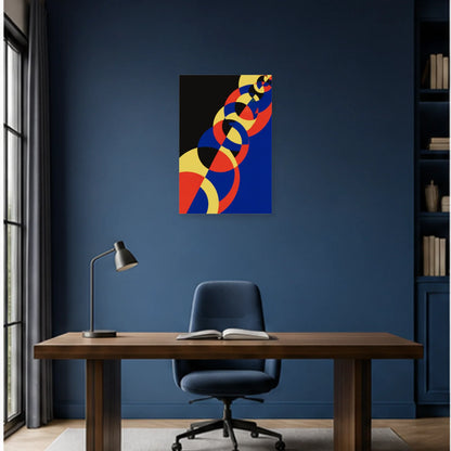 Affiche abstraite - Cadence circulaire dans un bureau - Art Virtuoso