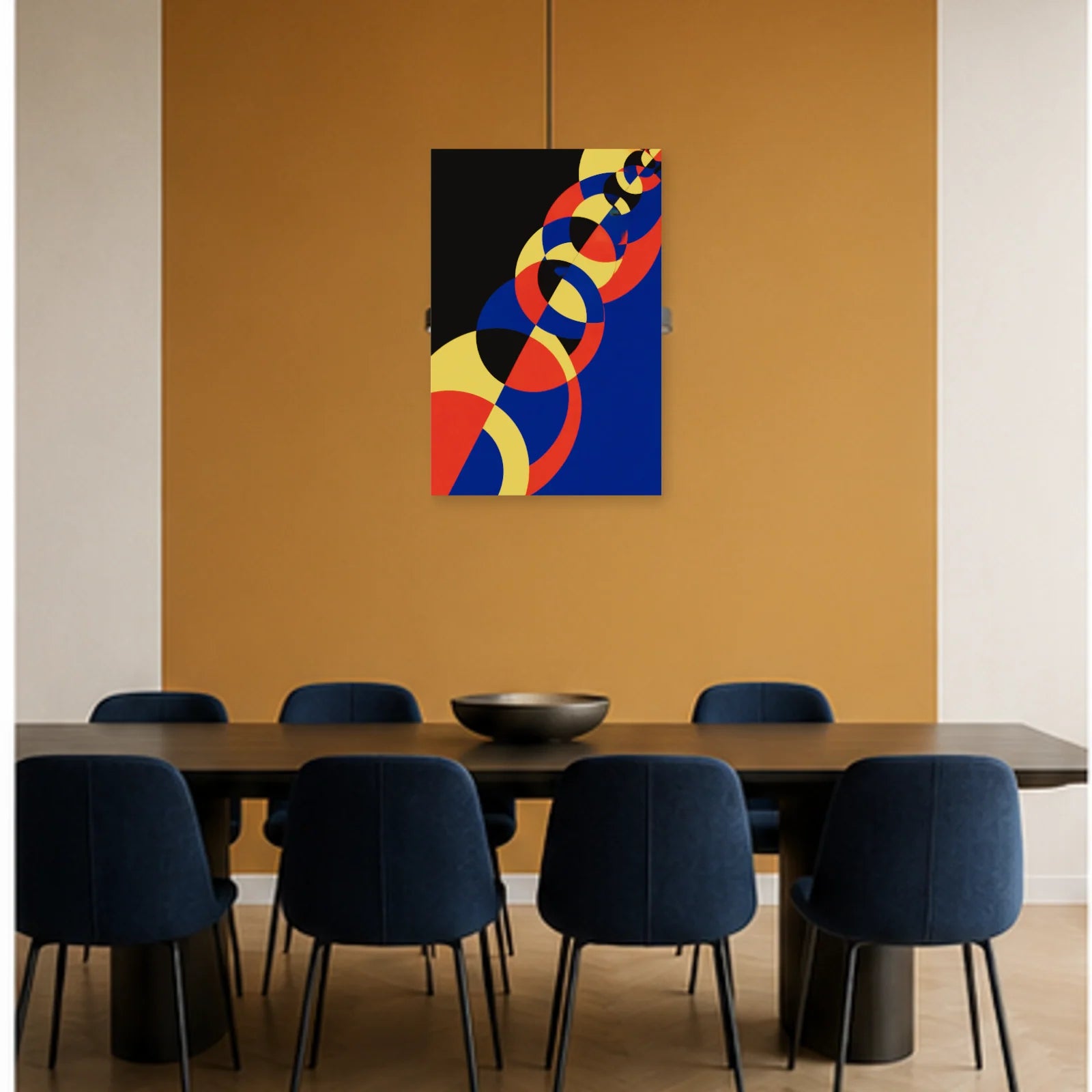 Affiche abstraite - Cadence circulaire dans une salle à manger - Art Virtuoso