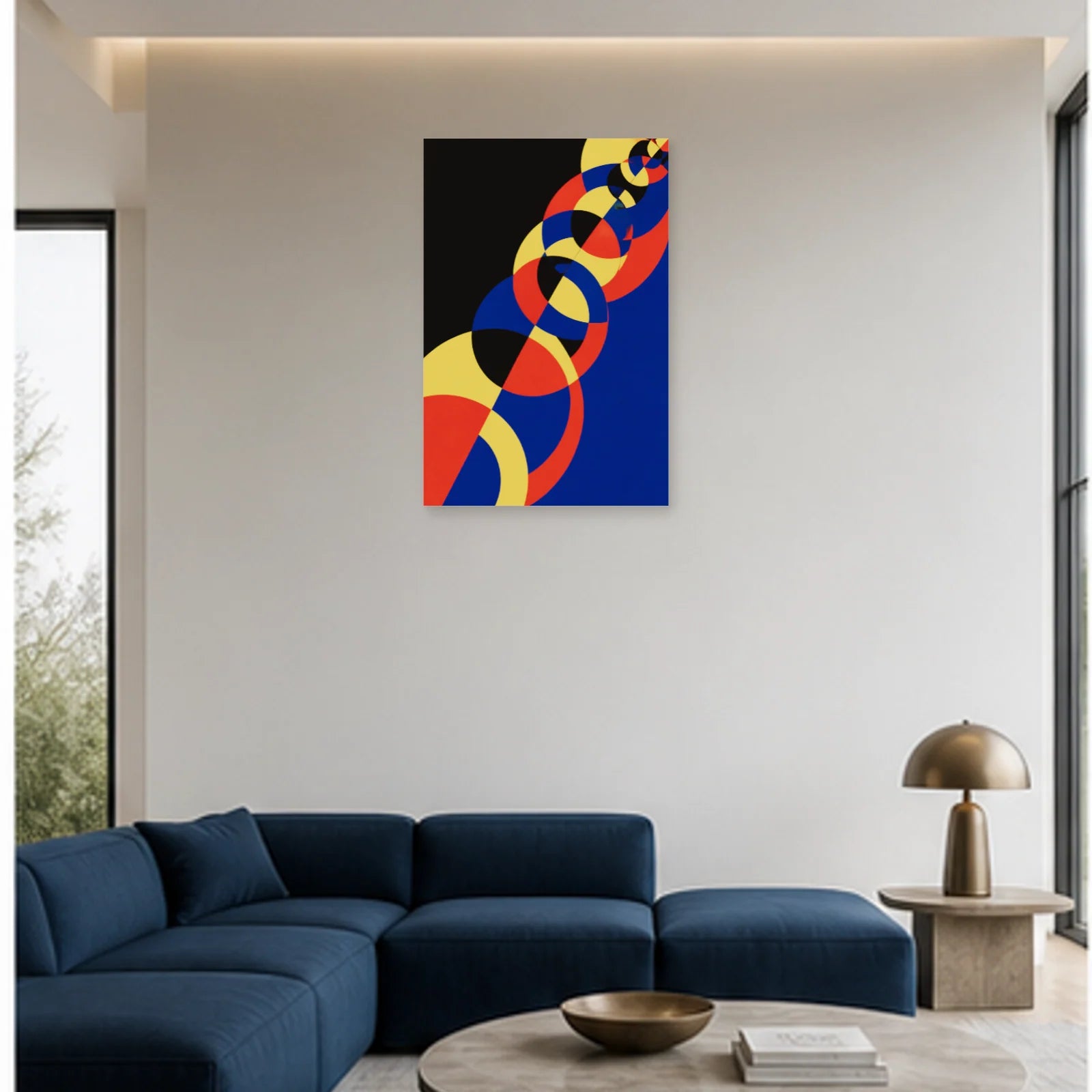 Affiche abstraite - Cadence circulaire dans un salon - Art Virtuoso