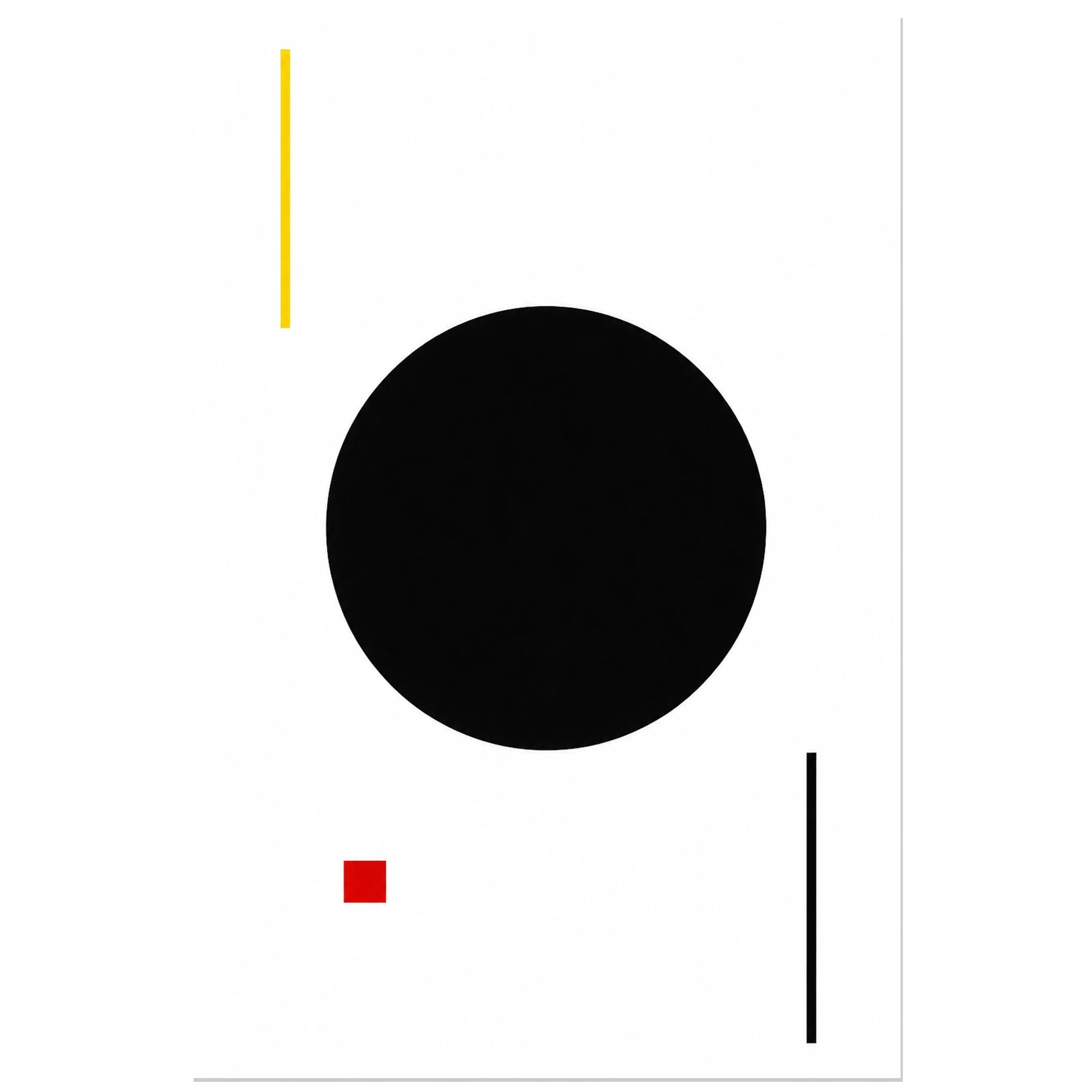 Affiche abstraite - Cercle noir, abstraction suprematiste minimaliste verticale, format 30 × 45 cm