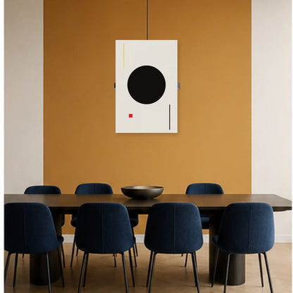 Affiche abstraite - Cercle noir dans une salle à manger - Art Virtuoso