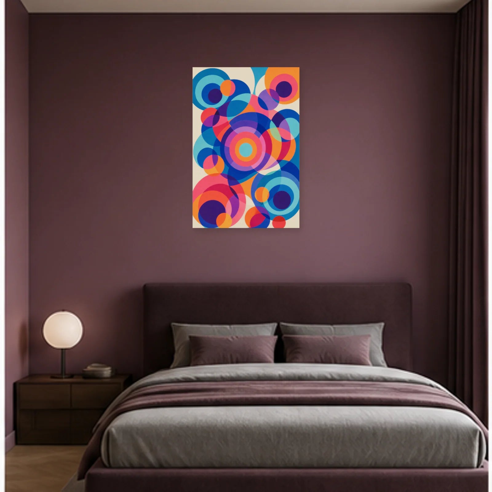 Affiche abstraite - Cercles simultanés dans une chambre - Art Virtuoso
