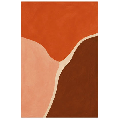 Affiche abstraite - Champ terracotta, champs de couleur mats aux limites peintes verticale, format 30 × 45 cm