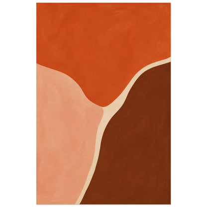 Affiche abstraite - Champ terracotta, champs de couleur mats aux limites peintes verticale, format 40 × 60 cm