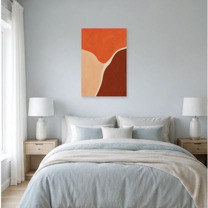 Affiche abstraite - Champ terracotta dans une chambre - Art Virtuoso