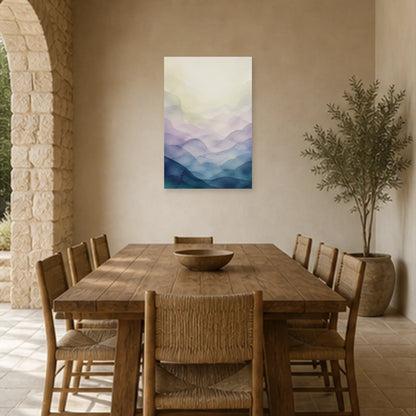 Affiche abstraite - Champs de brume dans une salle à manger - Art Virtuoso