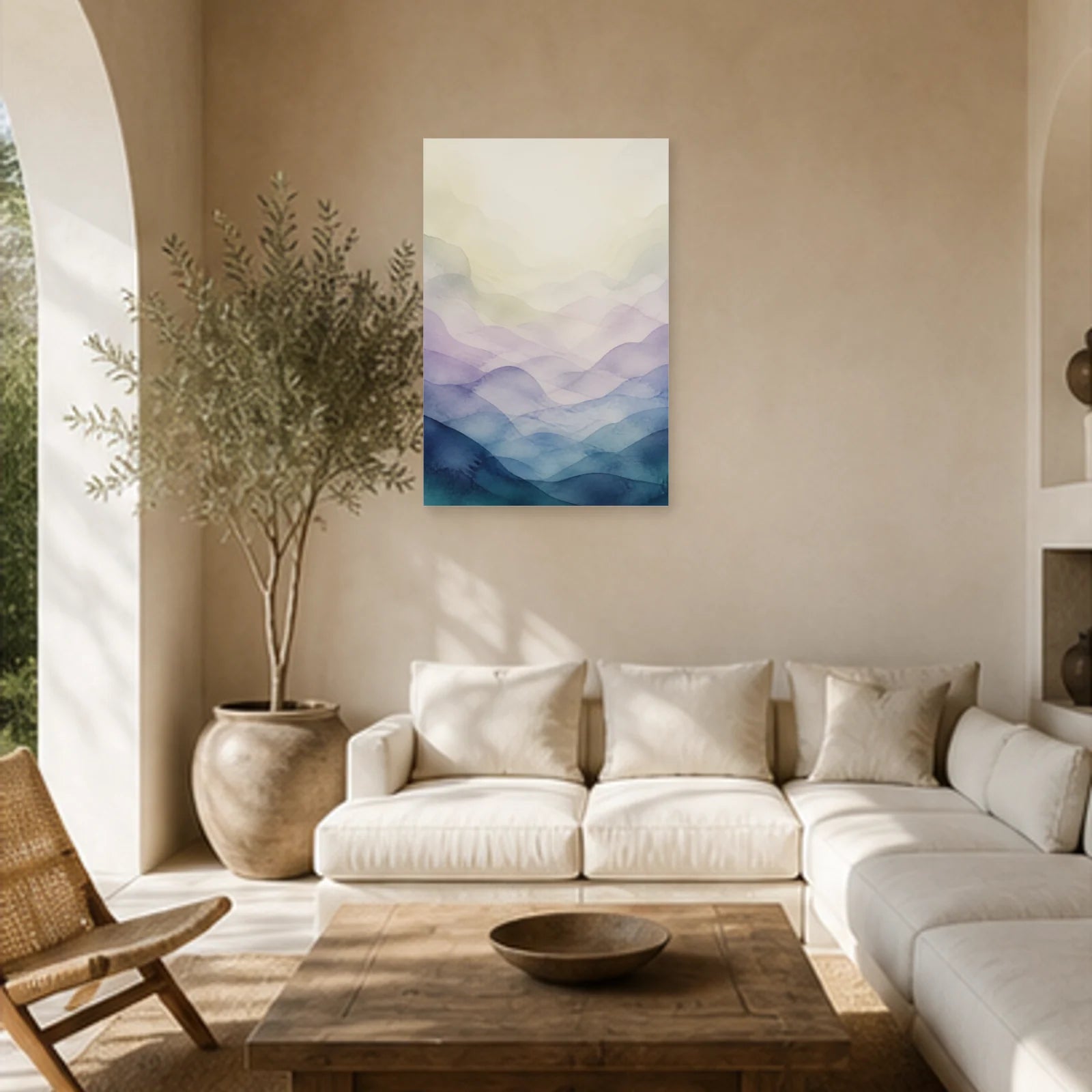 Affiche abstraite - Champs de brume dans un salon - Art Virtuoso