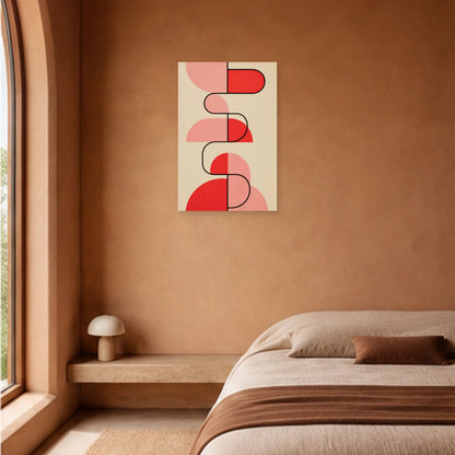 Affiche abstraite - Composition rose dans une chambre - Art Virtuoso