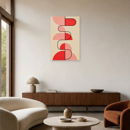 Affiche abstraite - Composition rose dans un salon - Art Virtuoso