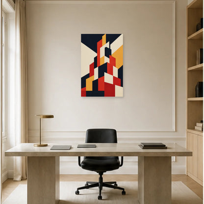 Affiche abstraite - Construction ascendante dans un bureau - Art Virtuoso