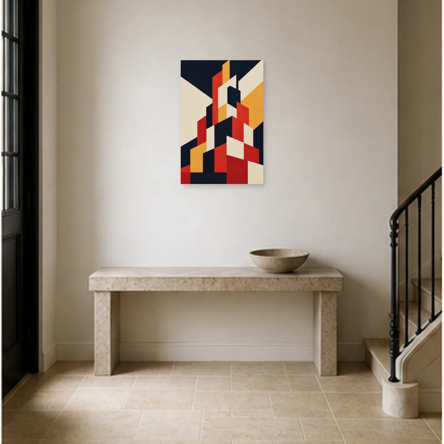 Affiche abstraite - Construction ascendante dans une entrée ou un couloir - Art Virtuoso