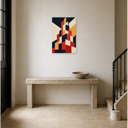 Affiche abstraite - Construction ascendante dans une entrée ou un couloir - Art Virtuoso