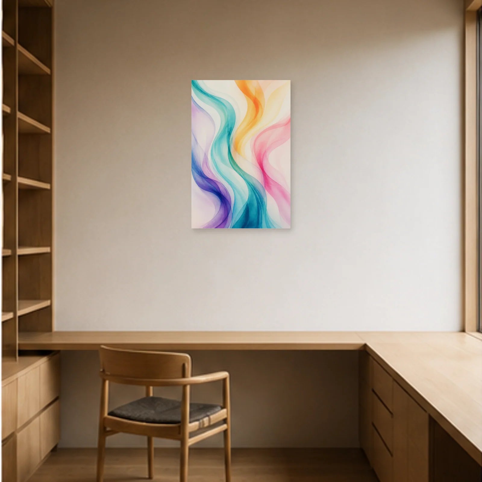 Affiche abstraite - Courant transparent dans un bureau - Art Virtuoso