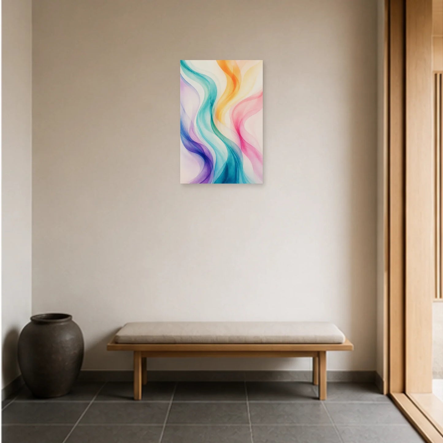 Affiche abstraite - Courant transparent dans une entrée ou un couloir - Art Virtuoso