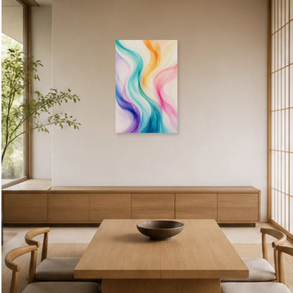 Affiche abstraite - Courant transparent dans une salle à manger - Art Virtuoso