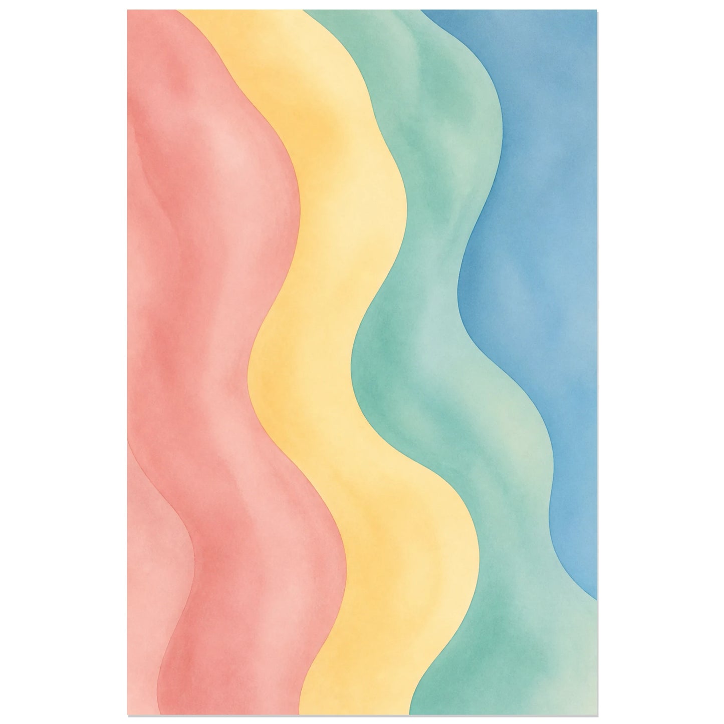 Affiche abstraite - Courants pastel, aquarelle abstraite en courants fluides verticale, format 40 × 60 cm