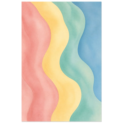 Affiche abstraite - Courants pastel, aquarelle abstraite en courants fluides verticale, format 60 × 90 cm
