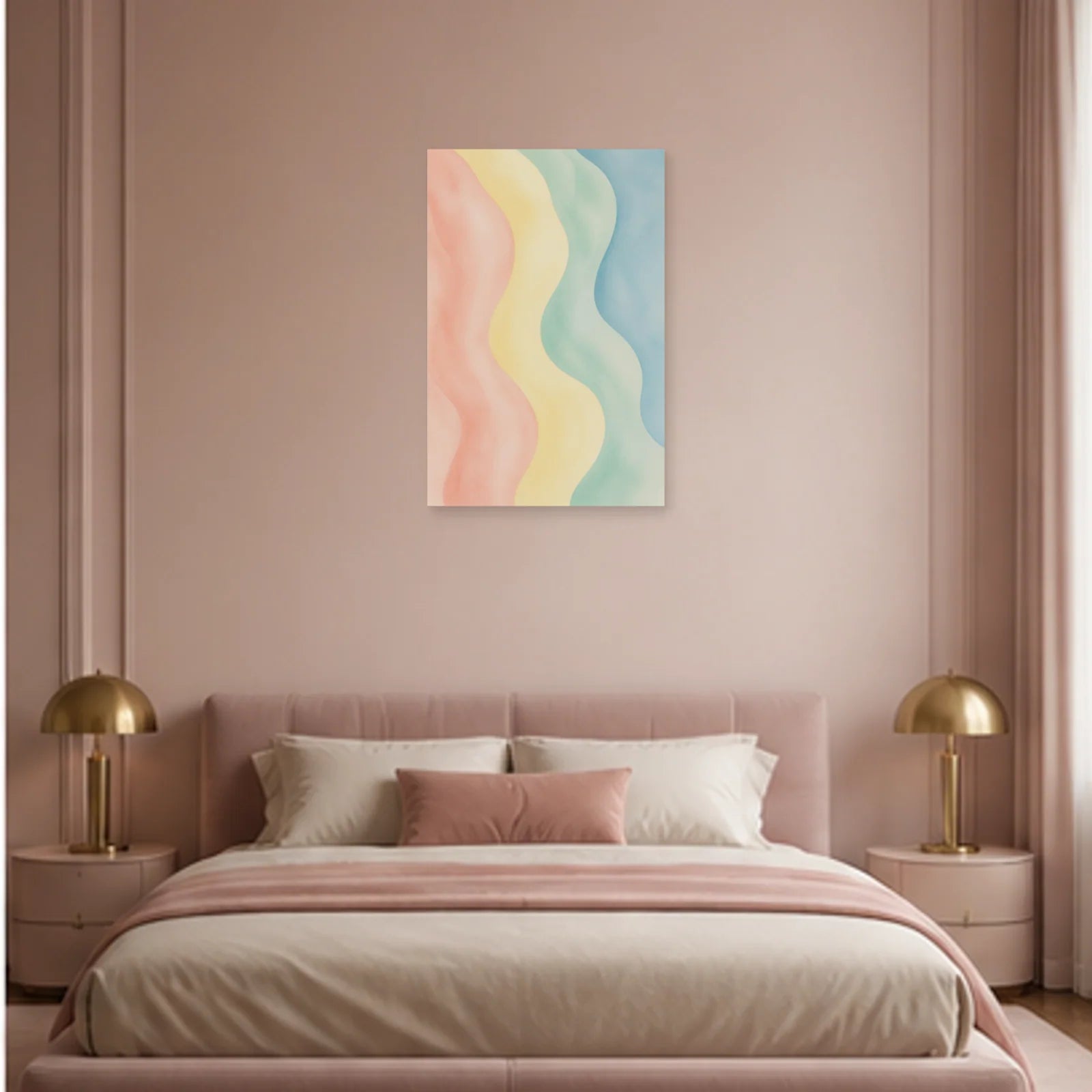 Affiche abstraite - Courants pastel dans une chambre - Art Virtuoso