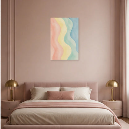 Affiche abstraite - Courants pastel dans une chambre - Art Virtuoso