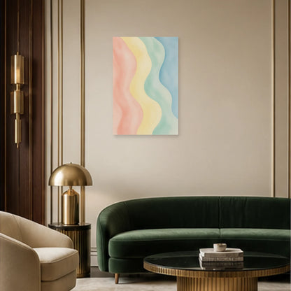 Affiche abstraite - Courants pastel dans un salon - Art Virtuoso