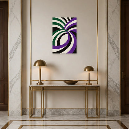Affiche abstraite - Courbes moirées dans une entrée ou un couloir - Art Virtuoso