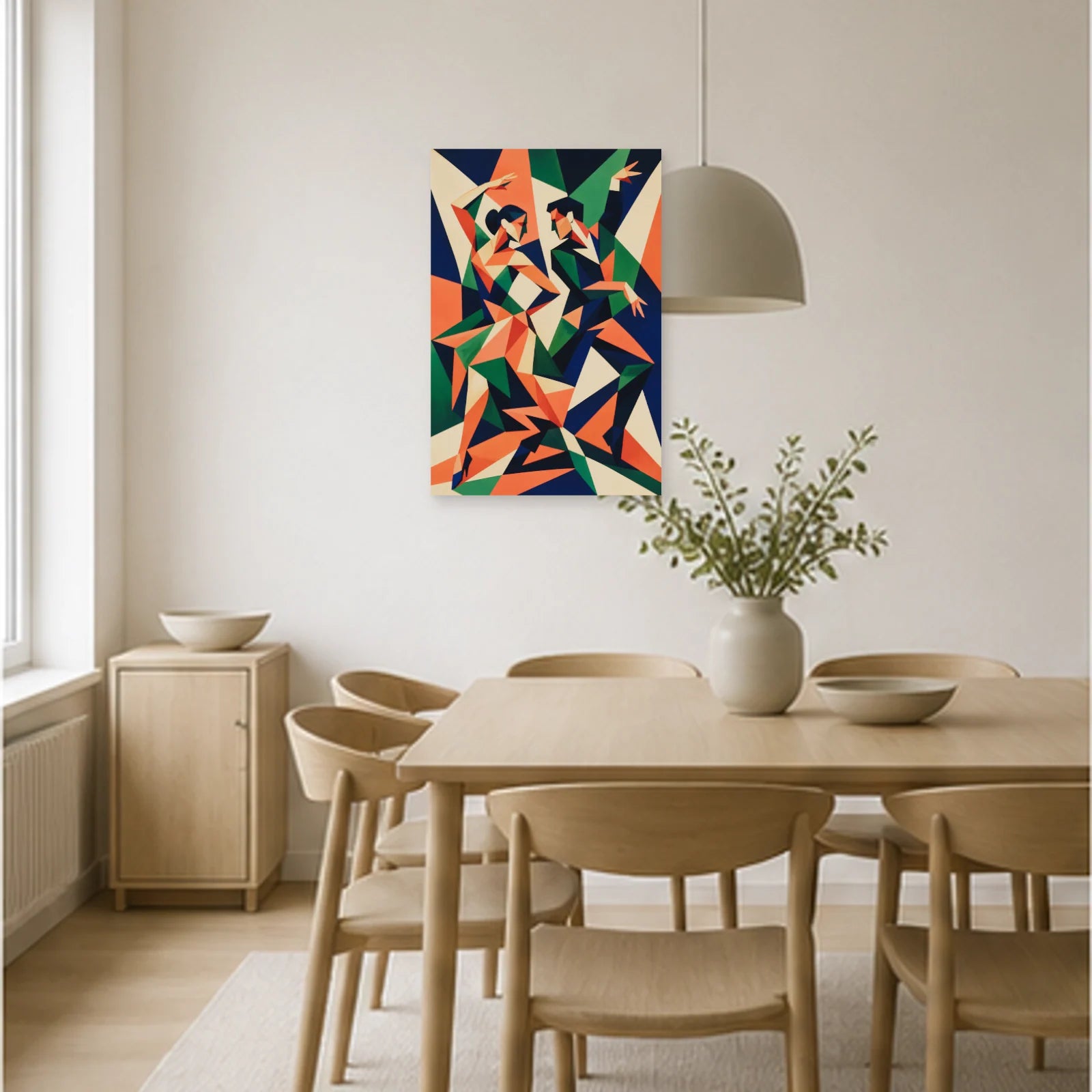 Affiche abstraite - Danse fragmentée dans une salle à manger - Art Virtuoso
