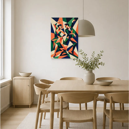 Affiche abstraite - Danse fragmentée dans une salle à manger - Art Virtuoso