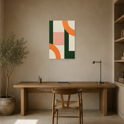 Affiche abstraite - Découpes graphiques dans un bureau - Art Virtuoso
