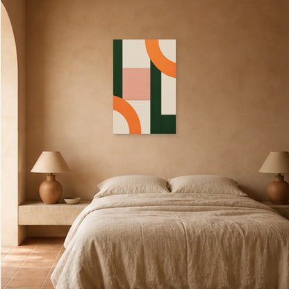 Affiche abstraite - Découpes graphiques dans une chambre - Art Virtuoso