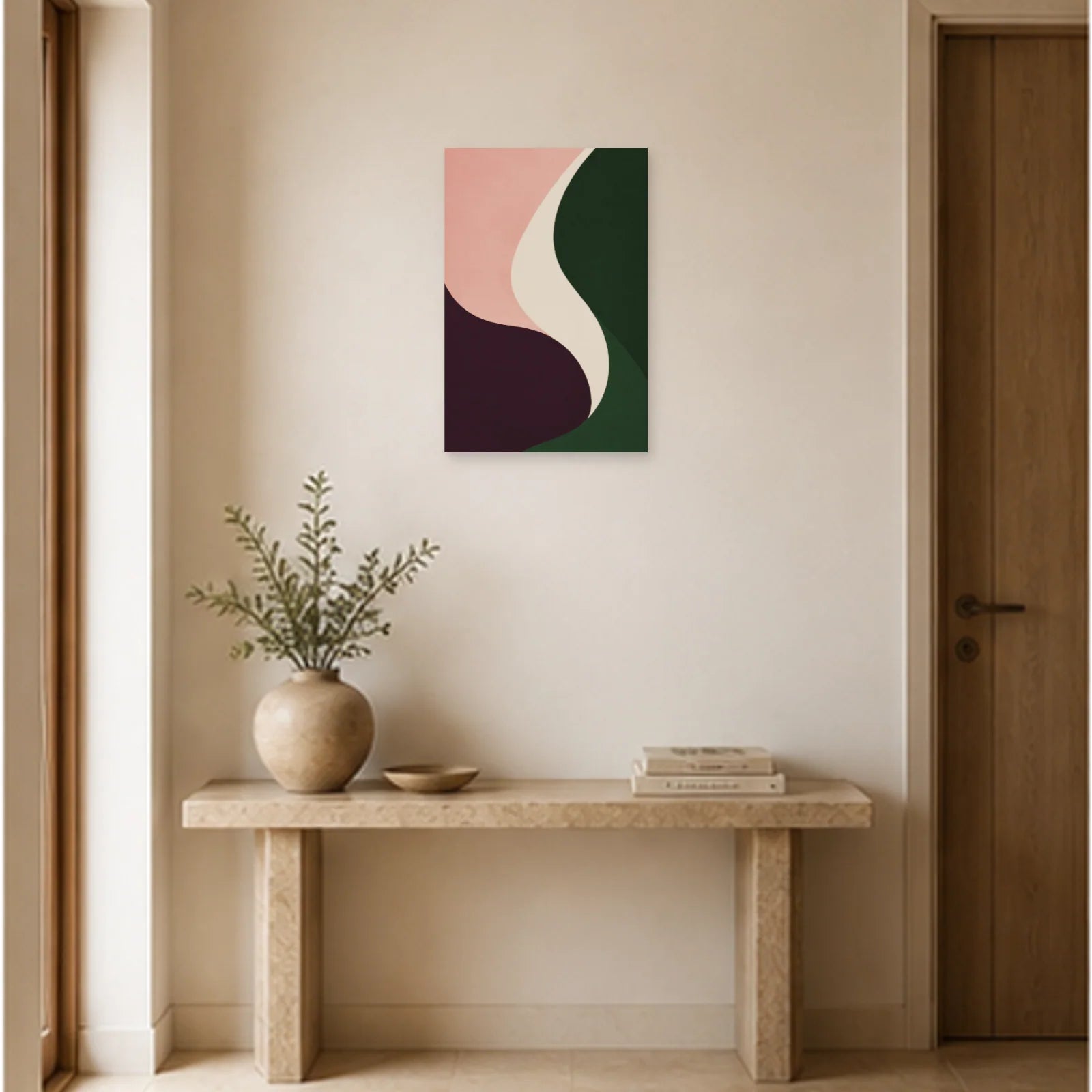 Affiche abstraite - Dialogue des courbes dans une entrée ou un couloir - Art Virtuoso