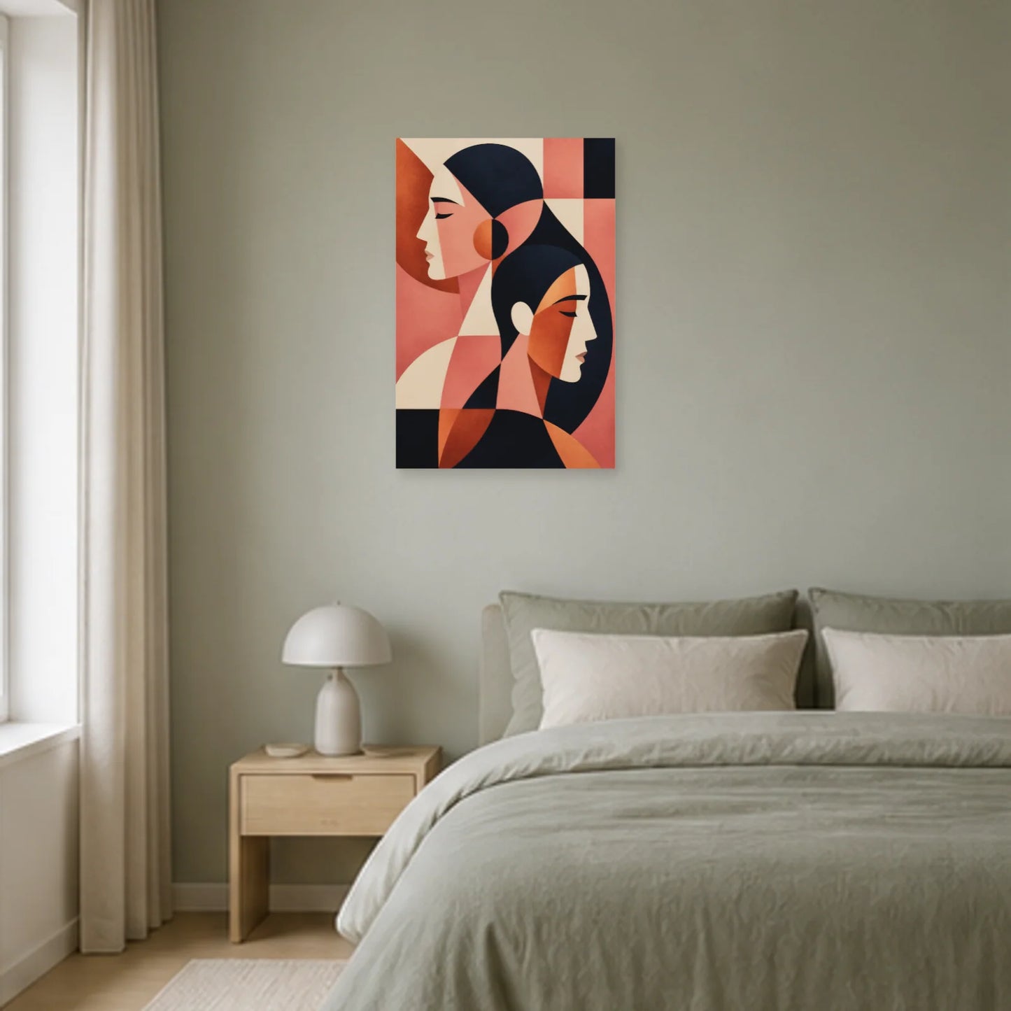 Affiche abstraite - Double profil dans une chambre - Art Virtuoso