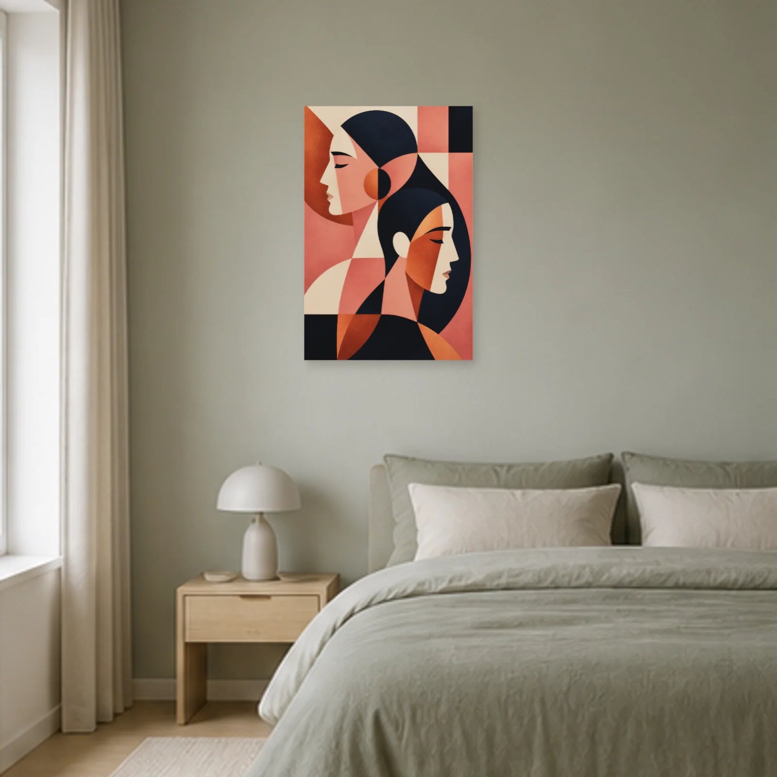 Affiche abstraite - Double profil dans une chambre - Art Virtuoso