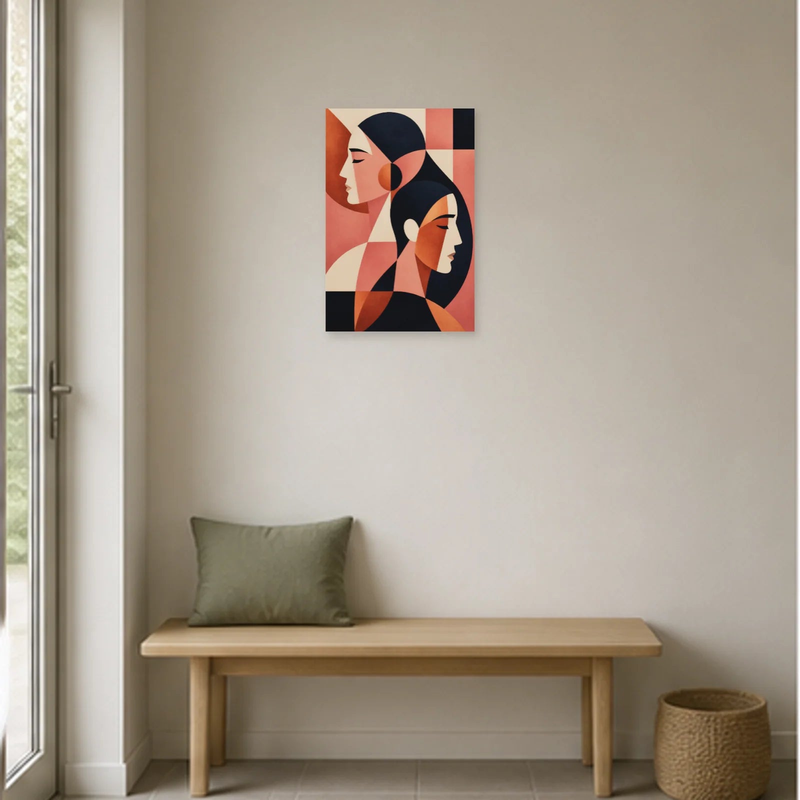 Affiche abstraite - Double profil dans une entrée ou un couloir - Art Virtuoso